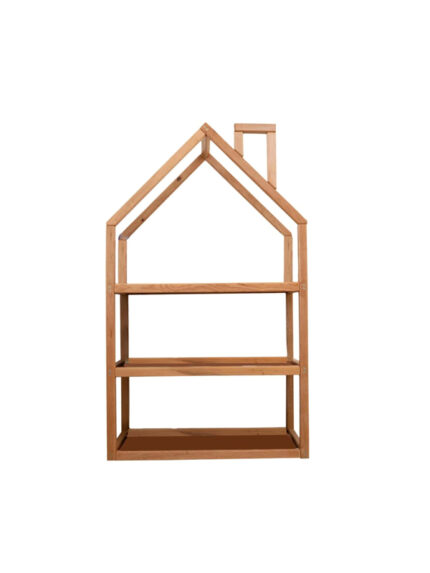 Houten kinderboekenkast huis | Naturel
