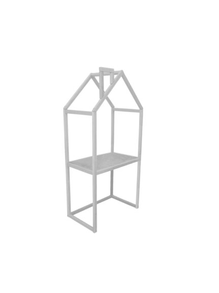 Houten kinderbureau huis | Grijs