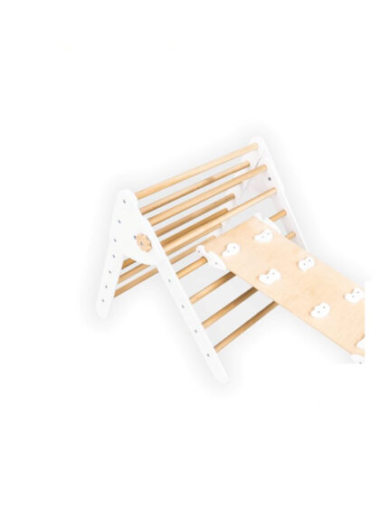Houten klimrek 2-delig | Naturel/wit