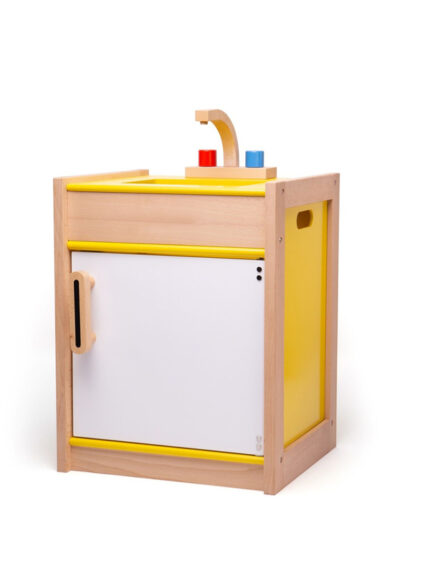Houten wastafel | Geel/wit