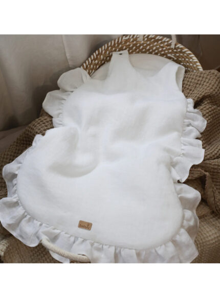 Slaapzak met franjes 70cm | Wit