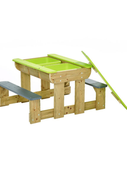 Multifunctionele picknicktafel met zandbak en waterbak | 100 x 80 cm