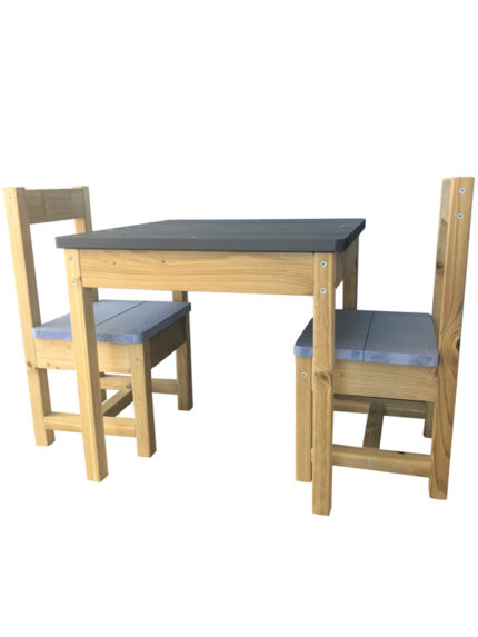 Kinder tuintafel met 2 stoeltjes | 50 x 50 cm