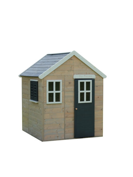 Speelhuis grijs met deur en ramen | 120 x 120 x 155cm
