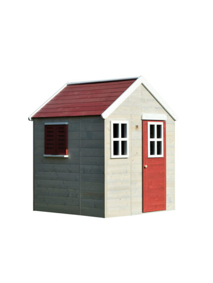 Speelhuis rood met deur en ramen | 120 x 120 x 155cm